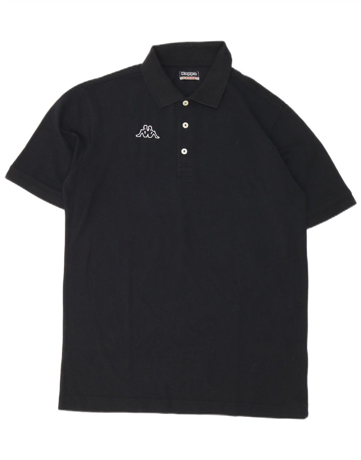 Kappa Polo Graphique Homme Large Noir Coton