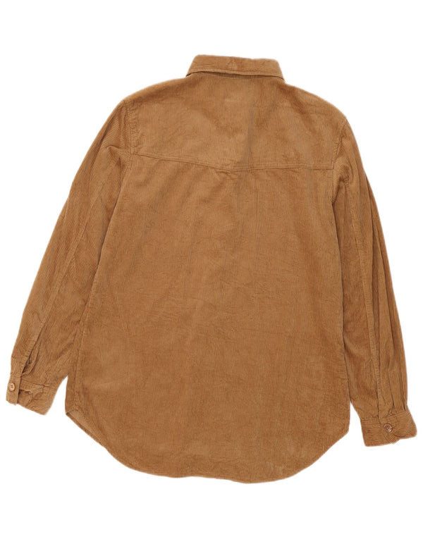 Massimo Dutti Chemise surdimensionnée en velours côtelé pour femme EU 34 2XS Coton marron