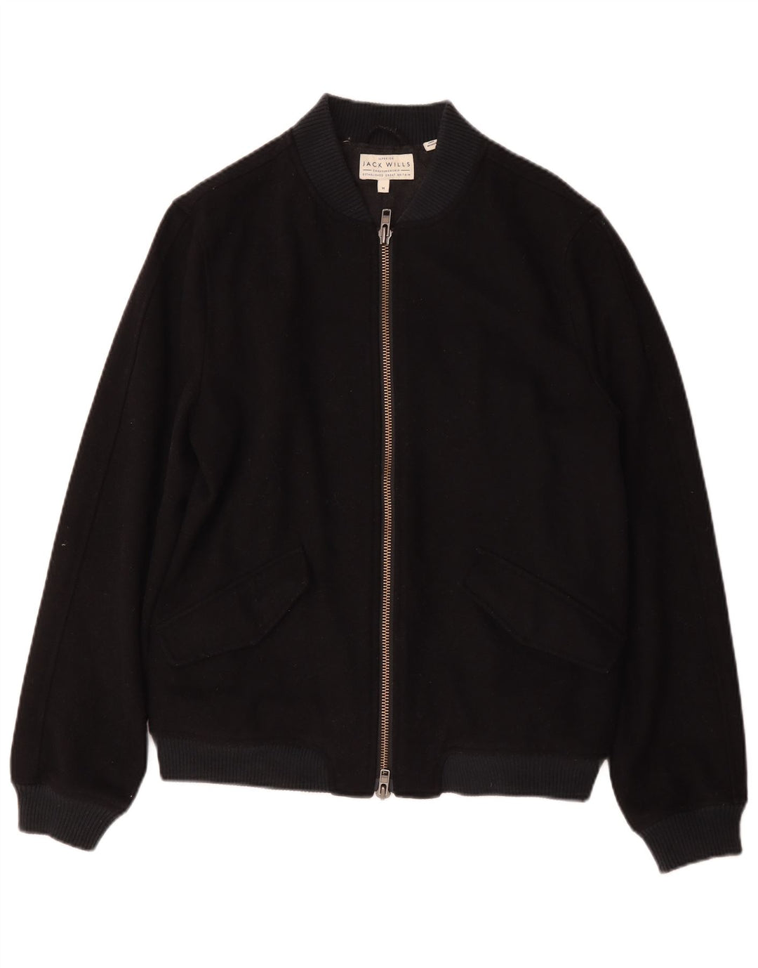 Jack Wills Veste Bomber Homme UK 38 Laine Bleu Marine Moyenne