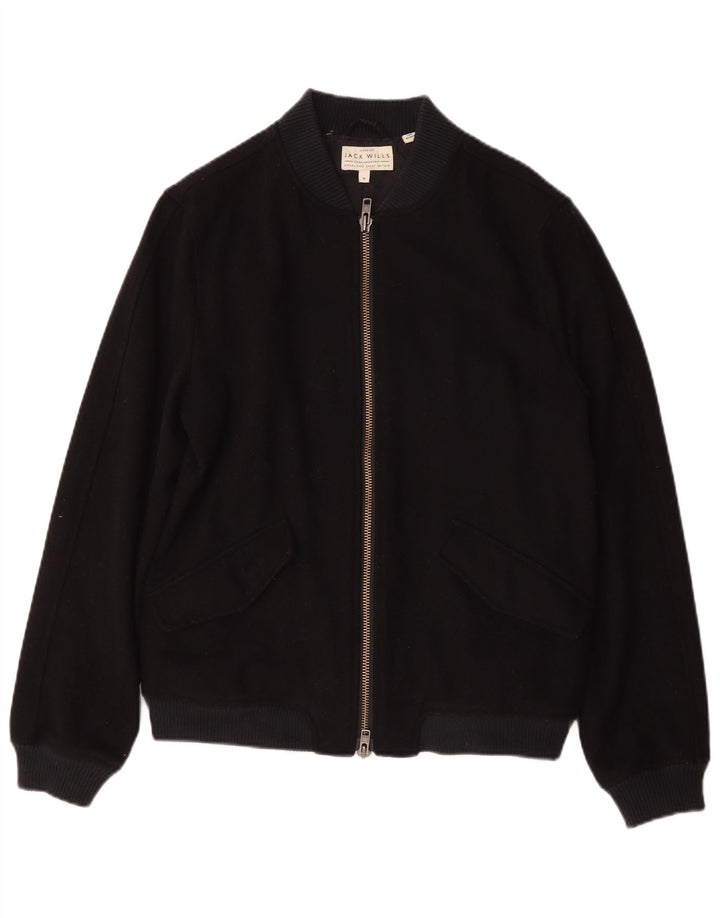 Jack Wills Veste Bomber Homme UK 38 Laine Bleu Marine Moyenne