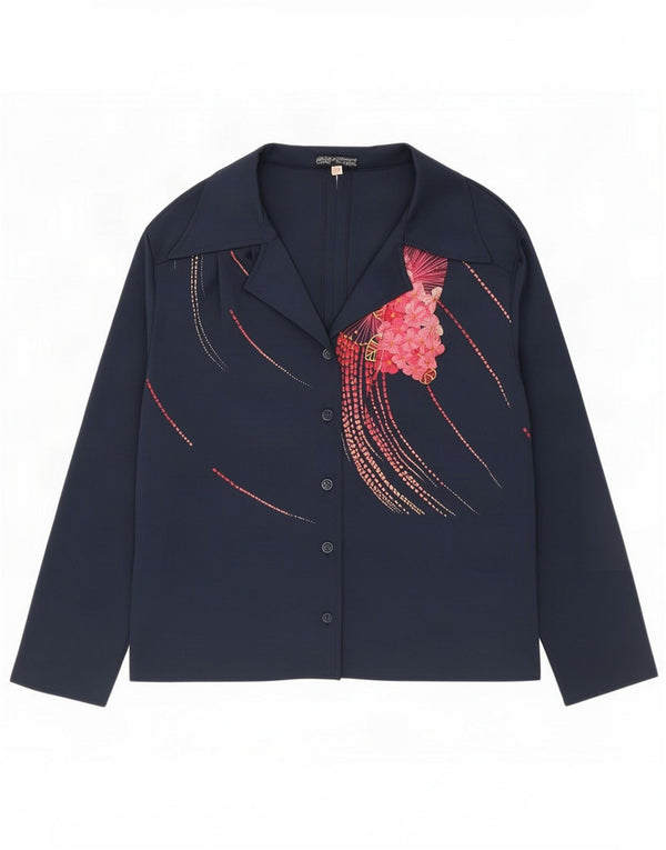 Confezioni Di Lusso Chemisier Femme IT 52 2XL Bleu Marine Floral