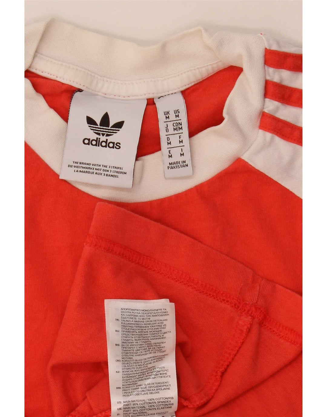 Adidas Haut à manches longues pour homme en coton color block orange moyen
