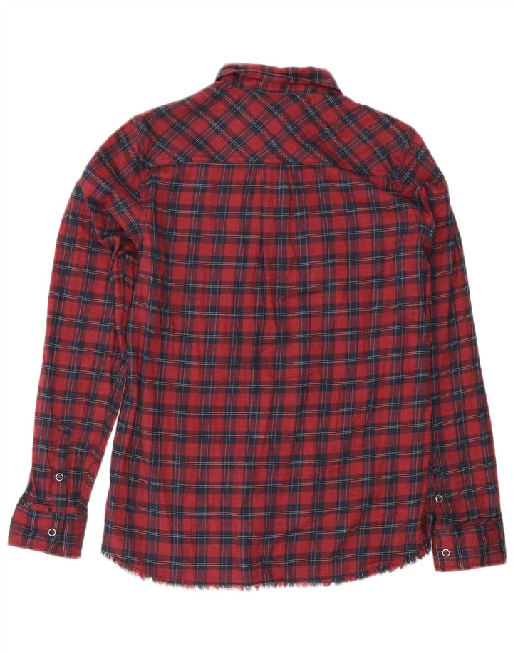 Eddie Bauer Chemise surdimensionnée pour femme UK 6 XS Rouge à carreaux en coton