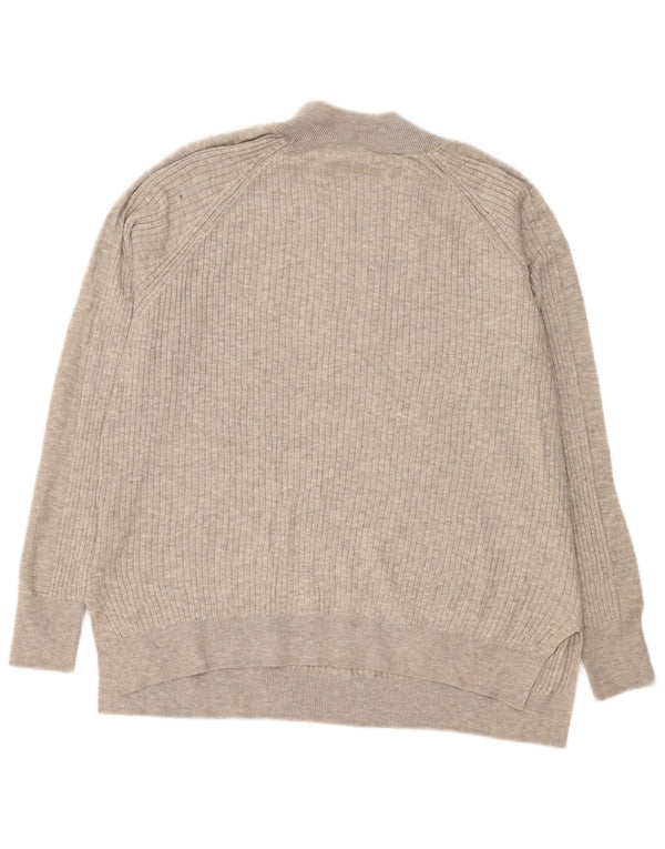 Marks & Spencer Pull Col Zippé Homme Gris Moyen Viscose