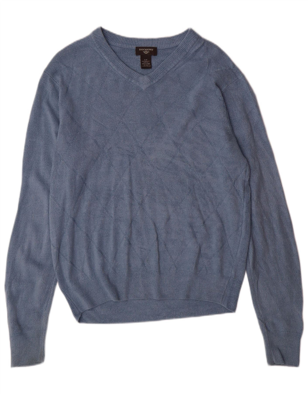Dockers Pull Col V Homme Petit Bleu Argyle/Diamant Acrylique