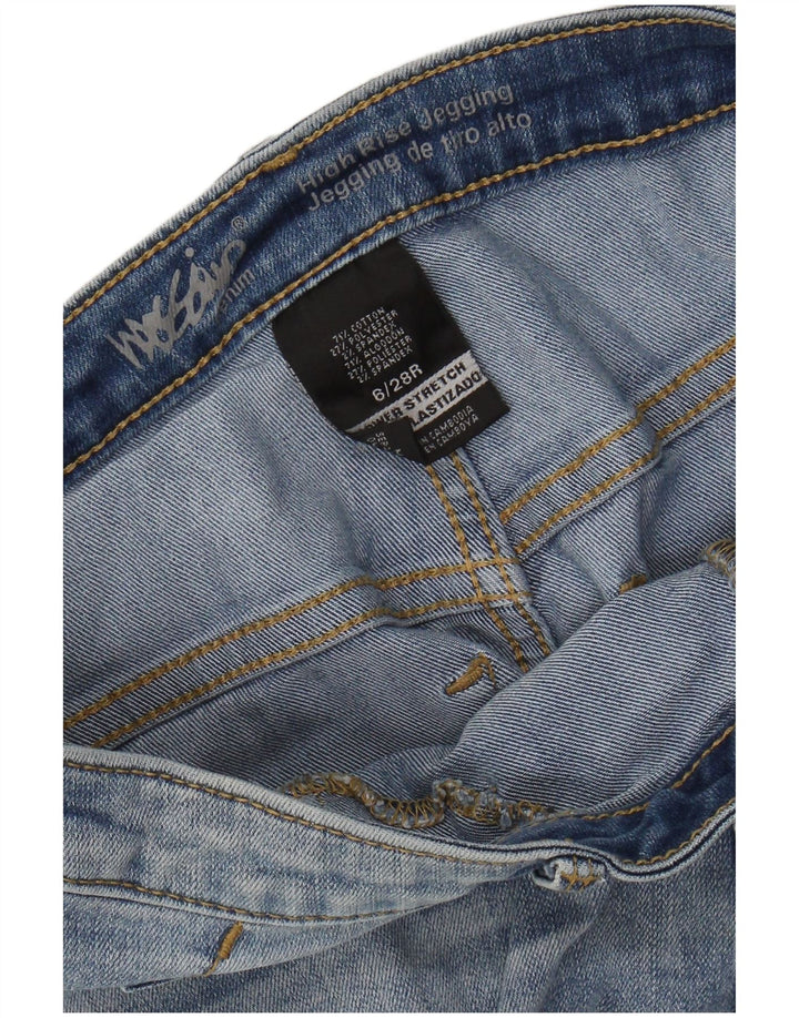 MOSSIMO Jean jegging taille haute effet vieilli pour femme US 6 Medium W28 L28 Bleu