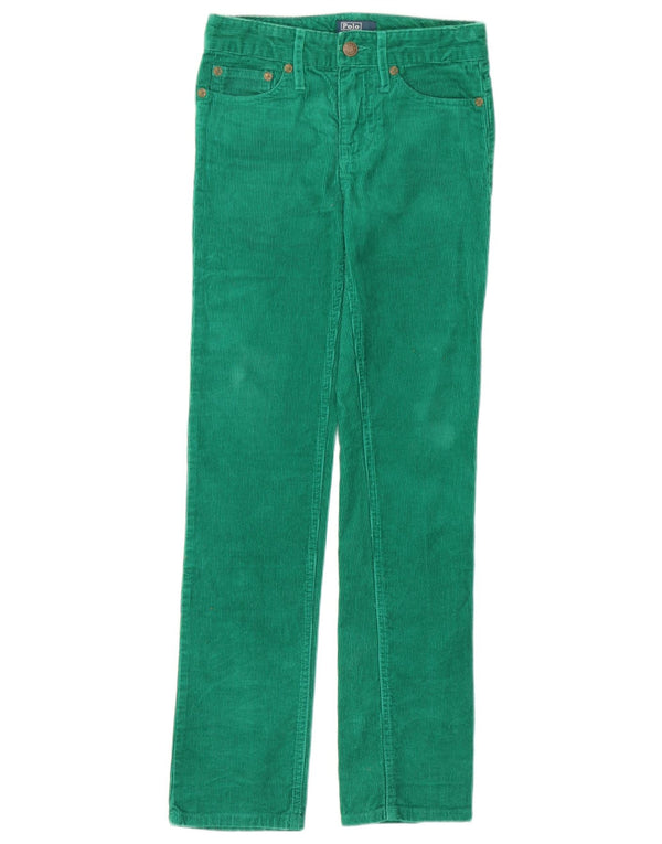 Polo Ralph Lauren Pantalon slim en velours côtelé pour femme UK 8 Small W26 L28 Vert