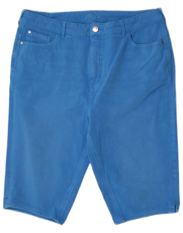 Marks & Spencer Short en jean taille haute pour femme UK 18 XL W34 Bleu Coton