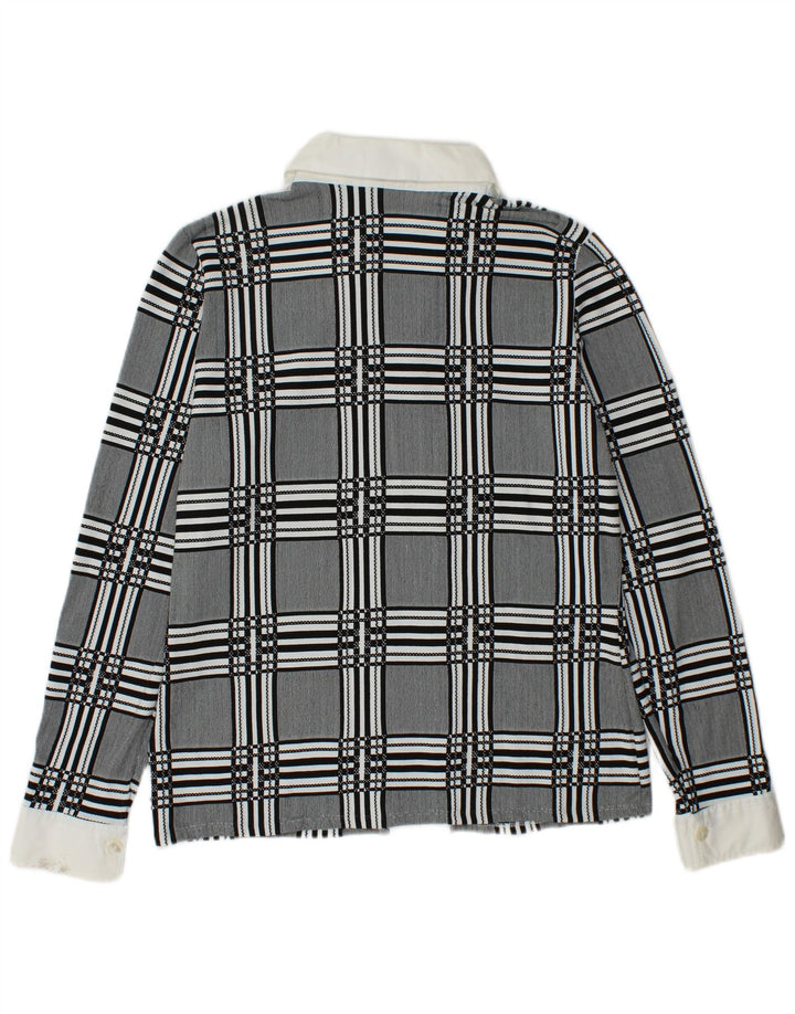 NARACAMICIE Chemisier à double boutonnage pour femme UK 14 Gris moyen à carreaux