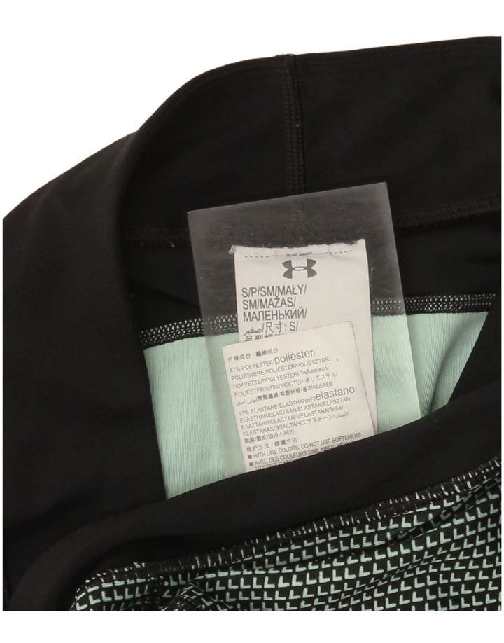 Under Armour Leggings Femme UK 10 Small Noir Géométrique Polyester