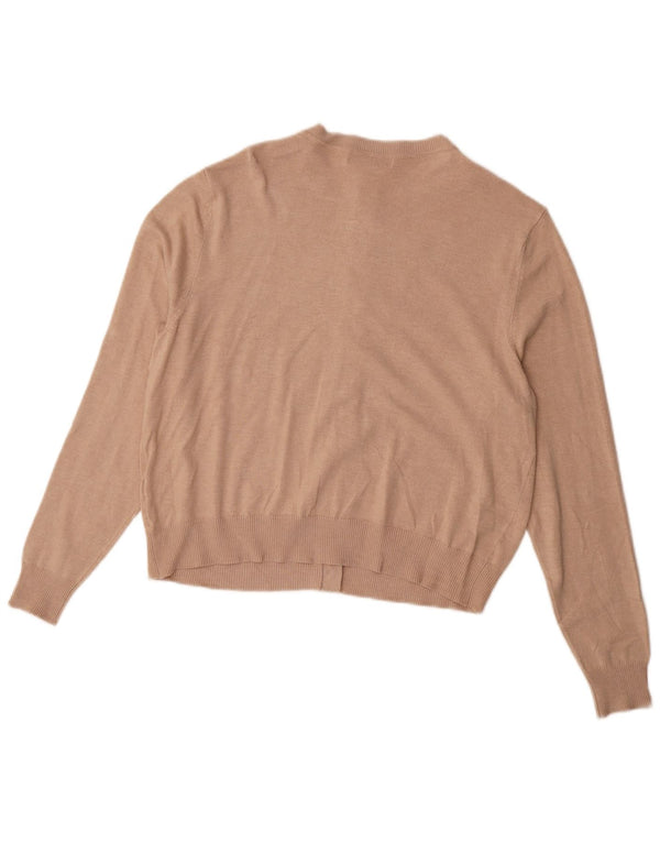 Marks & Spencer Pull cardigan court pour femme UK 16 Large Beige Viscose