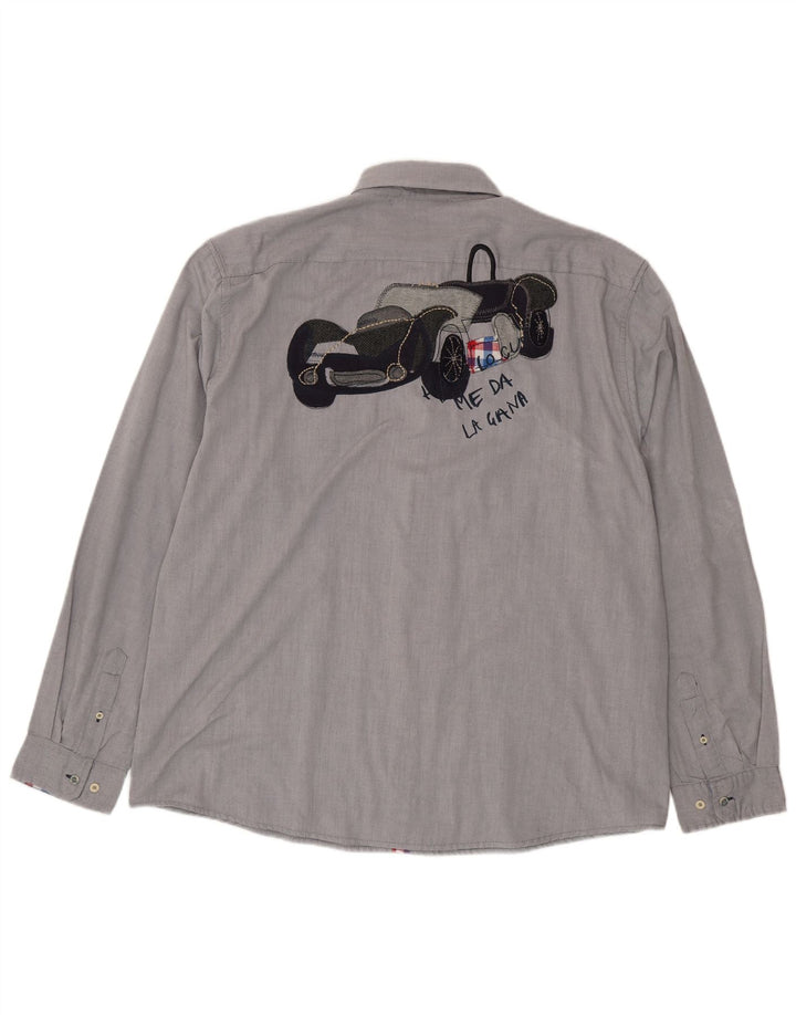 Desigual Chemise graphique homme 3XL Gris Polyester