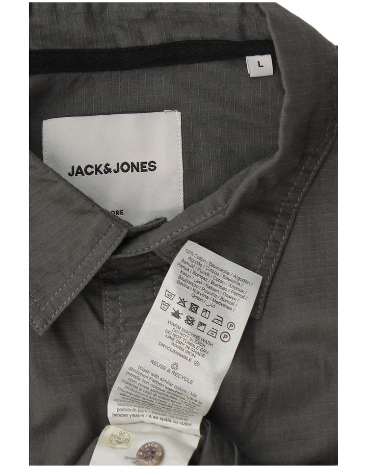 Jack & Jones Chemise à Manches Courtes Homme Grand Gris Coton