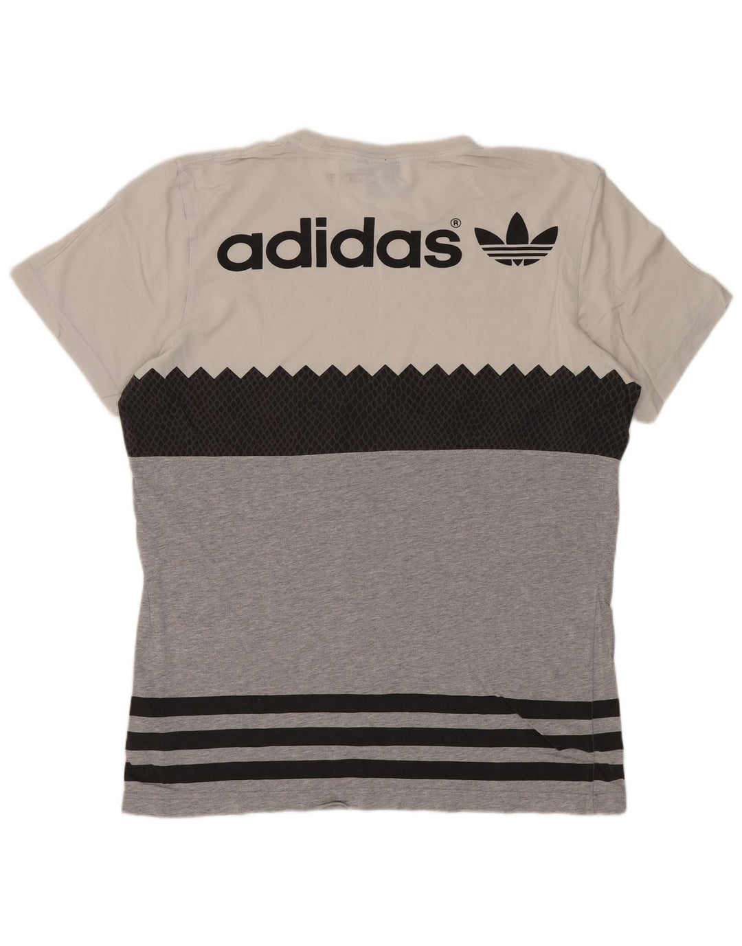 ADIDAS T-Shirt Originals Graphique Homme Gris Moyen Colorblock Coton