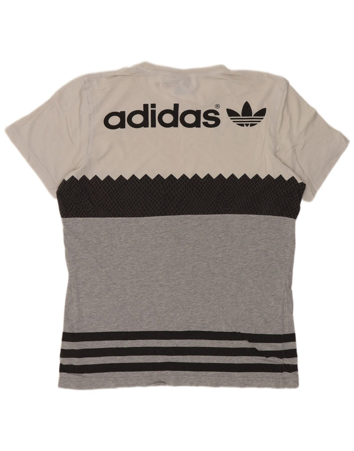 ADIDAS T-Shirt Originals Graphique Homme Gris Moyen Colorblock Coton