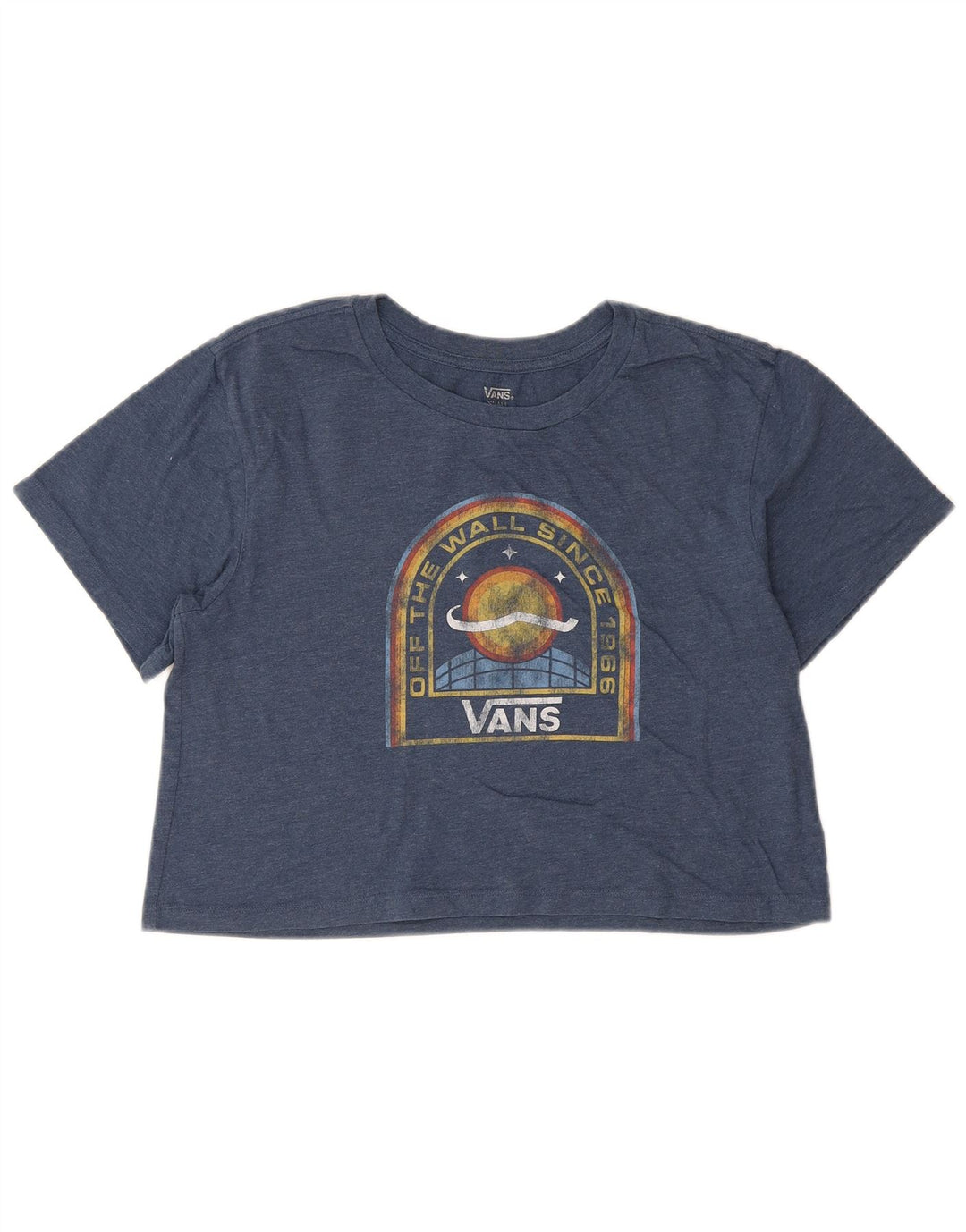 Vans Womens Crop Oversize Graphic T-Shirt Top UK 10 Petit Bleu