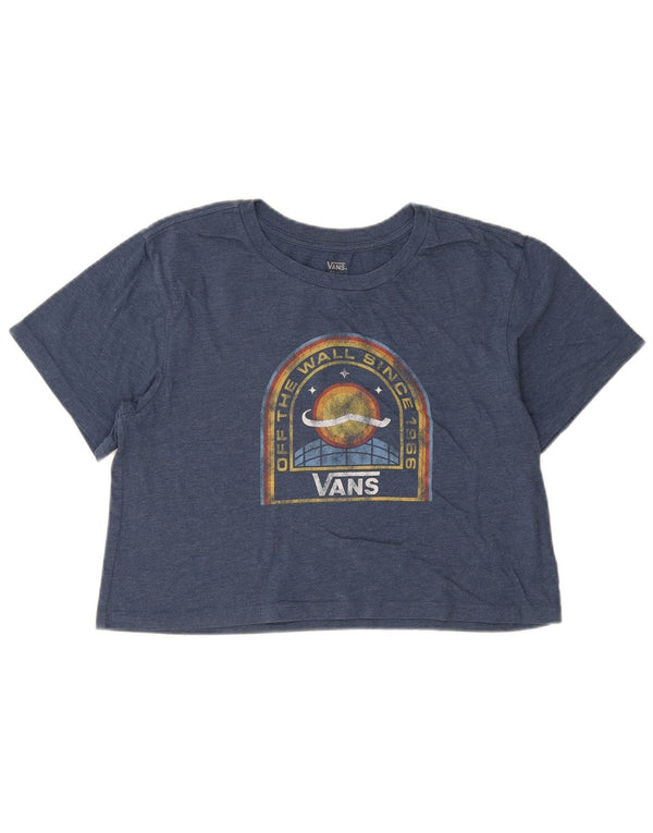 Vans Womens Crop Oversize Graphic T-Shirt Top UK 10 Petit Bleu