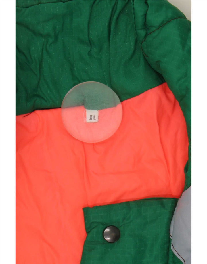 veste rembourrée vintage pour hommes UK 42 XL Colorblock vert