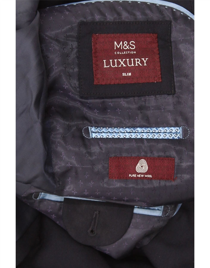 Marks & Spencer Veste blazer slim à 2 boutons pour homme UK 38 Bleu marine moyen
