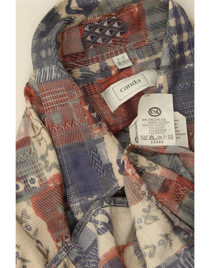Canda Chemise Homme Taille 41/42 16 1/2 Grand Patchwork Multicolore Viscose