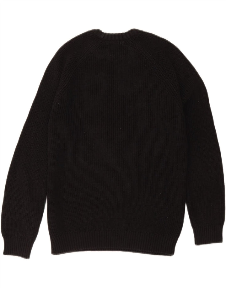 Zara Pull surdimensionné à col rond pour femme UK 10 Petit Noir