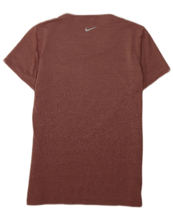Nike T-shirt à manches courtes Dri Fit pour femme UK 12 Marron moyen moucheté