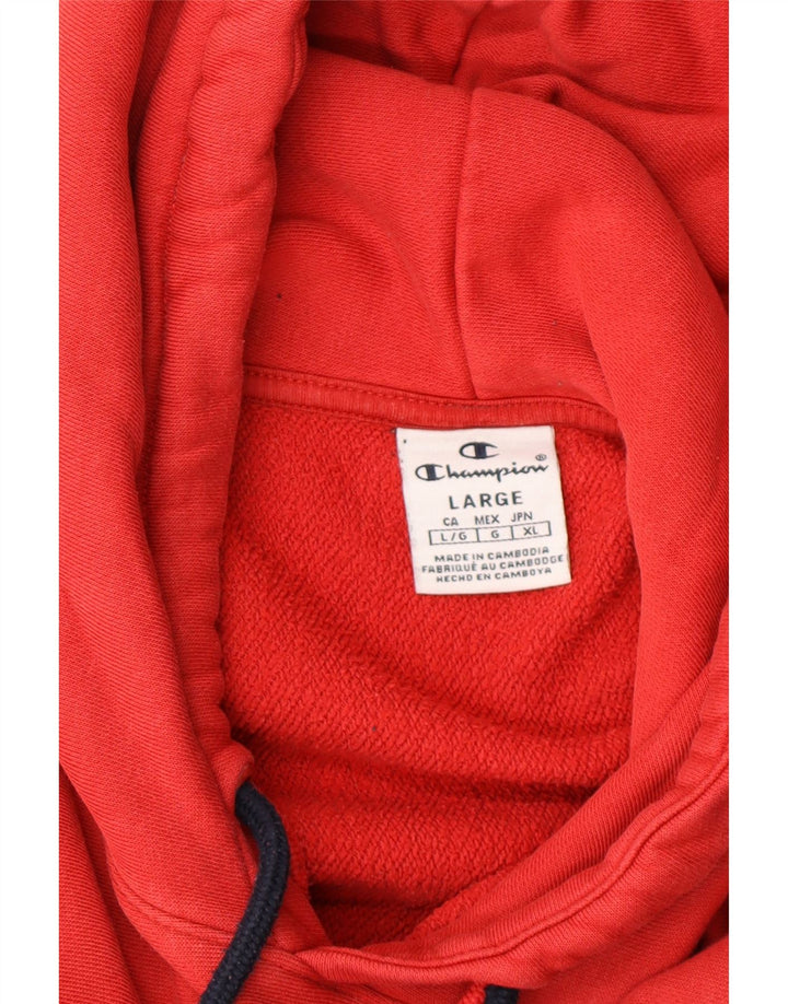 CHAMPION Pull à capuche graphique pour femme UK 16 Grand colorblock rouge