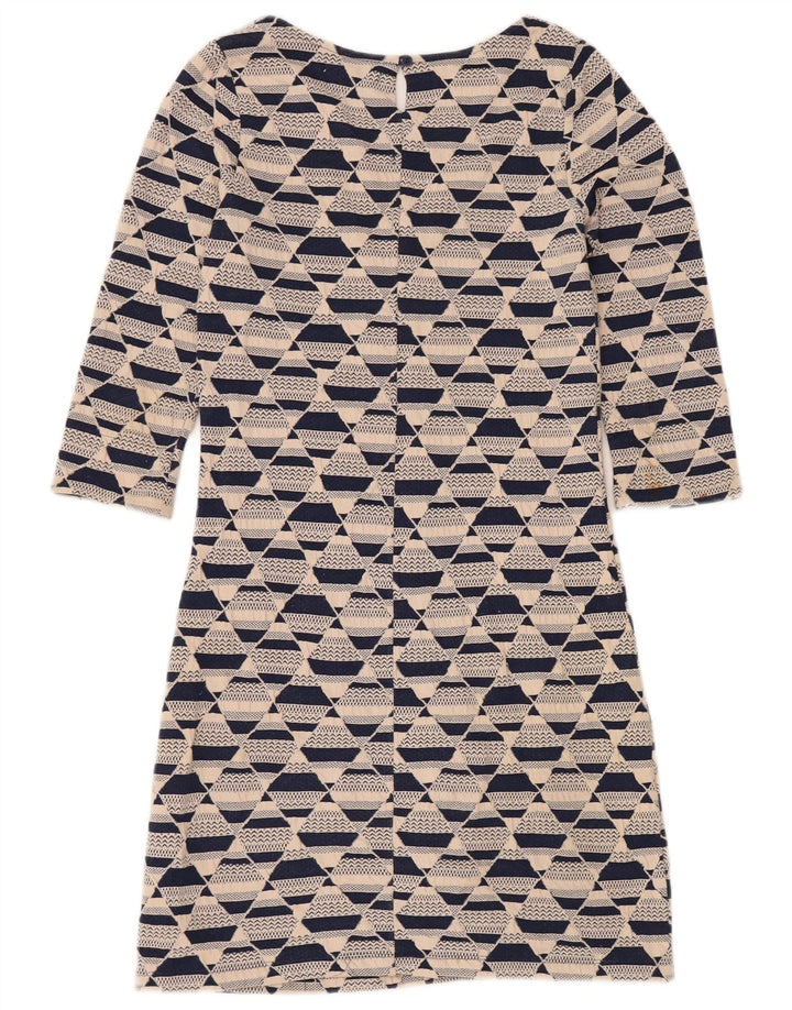 WHITE STUFF Robe droite à manches 3/4 pour femme UK 8 Small Beige Géométrique