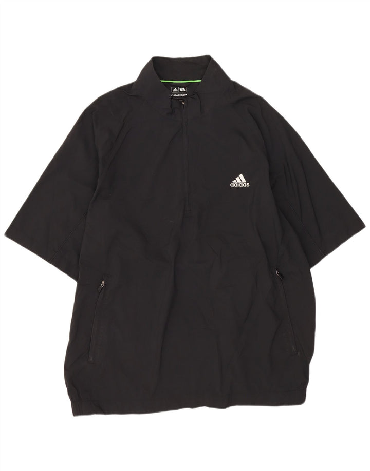 Adidas Haut de survêtement à manches courtes Clima Proof pour homme Noir Taille L
