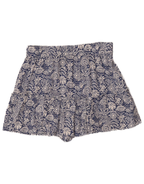 Zara Short Taille Haute Femme Moyen W28 Bleu Floral
