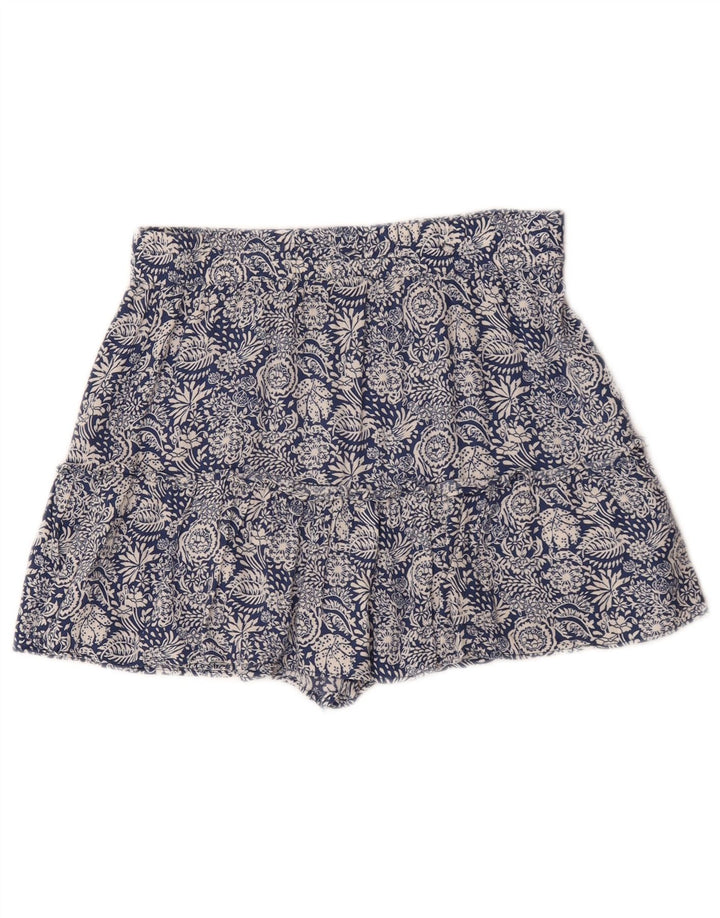 Zara Short Taille Haute Femme Moyen W28 Bleu Floral