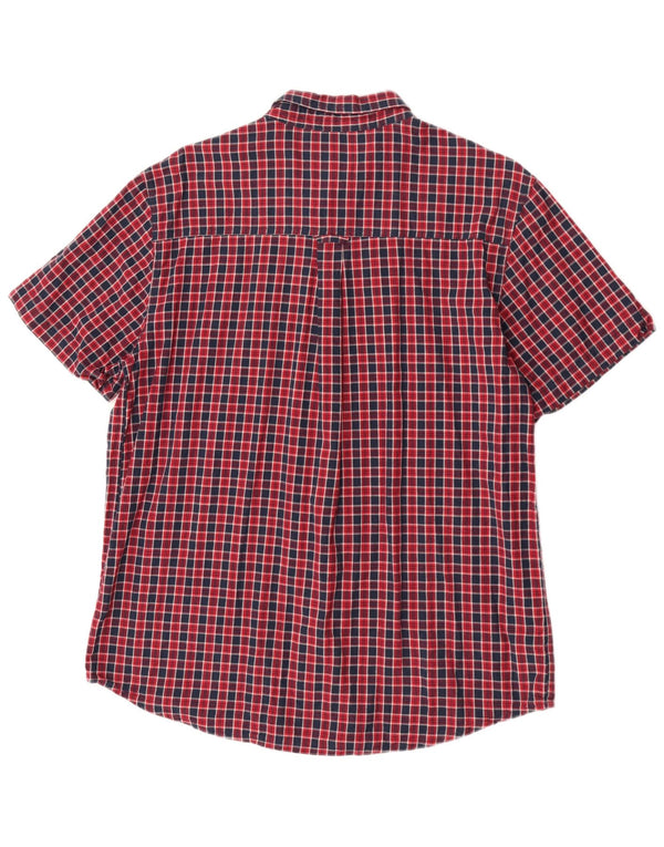 Chemise à manches courtes pour homme Animal XL en coton à carreaux rouges