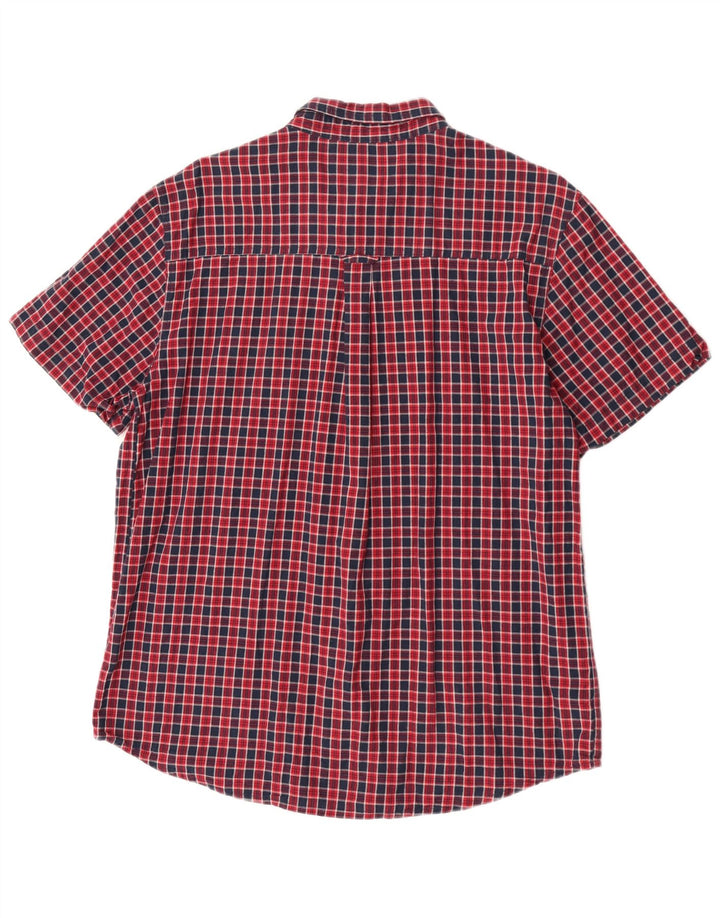 Chemise à manches courtes pour homme Animal XL en coton à carreaux rouges