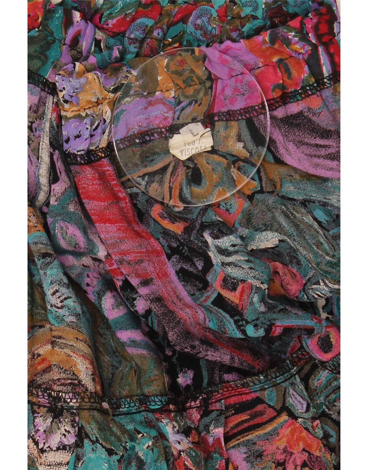 vintage Femmes Motif Abstrait Jupe A-Line Grande W30 Multicolore