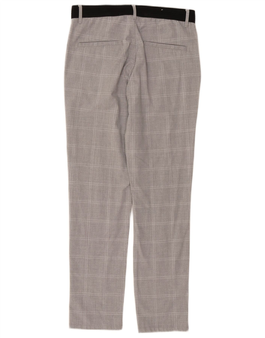 ZARA Mens Slim Chino Trousers Small W30 L29 Grey Check Polyester