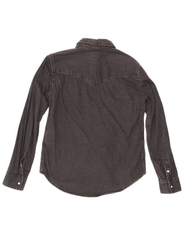 Levi's Chemise en Jean Femme UK 10 Small Noir Coton