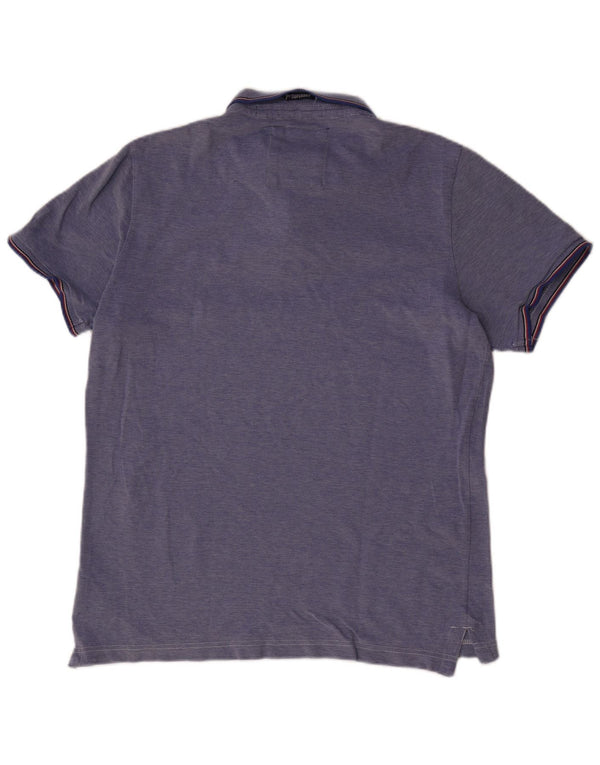 SUPERDRY Polo Homme 2XL Bleu Coton