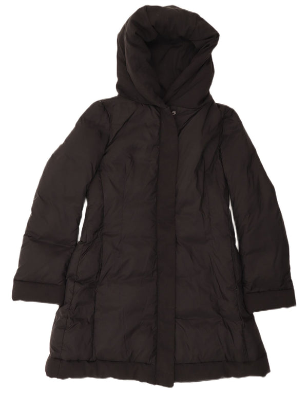 Benetton Manteau rembourré à capuche pour femme UK 10 Small Noir