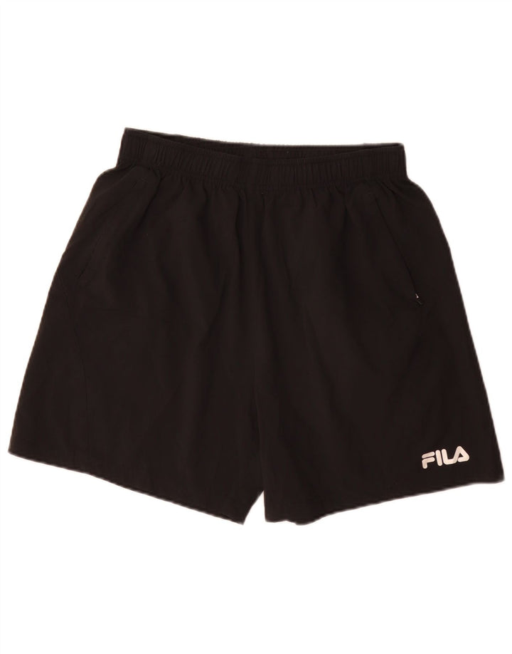 Fila Short de Sport Homme Noir Moyen Polyester Sports