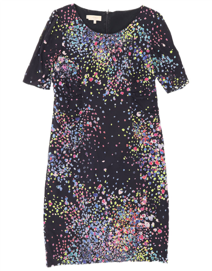 Hobbs Robe fourreau régulière pour femme UK 44, soie mouchetée multicolore moyenne