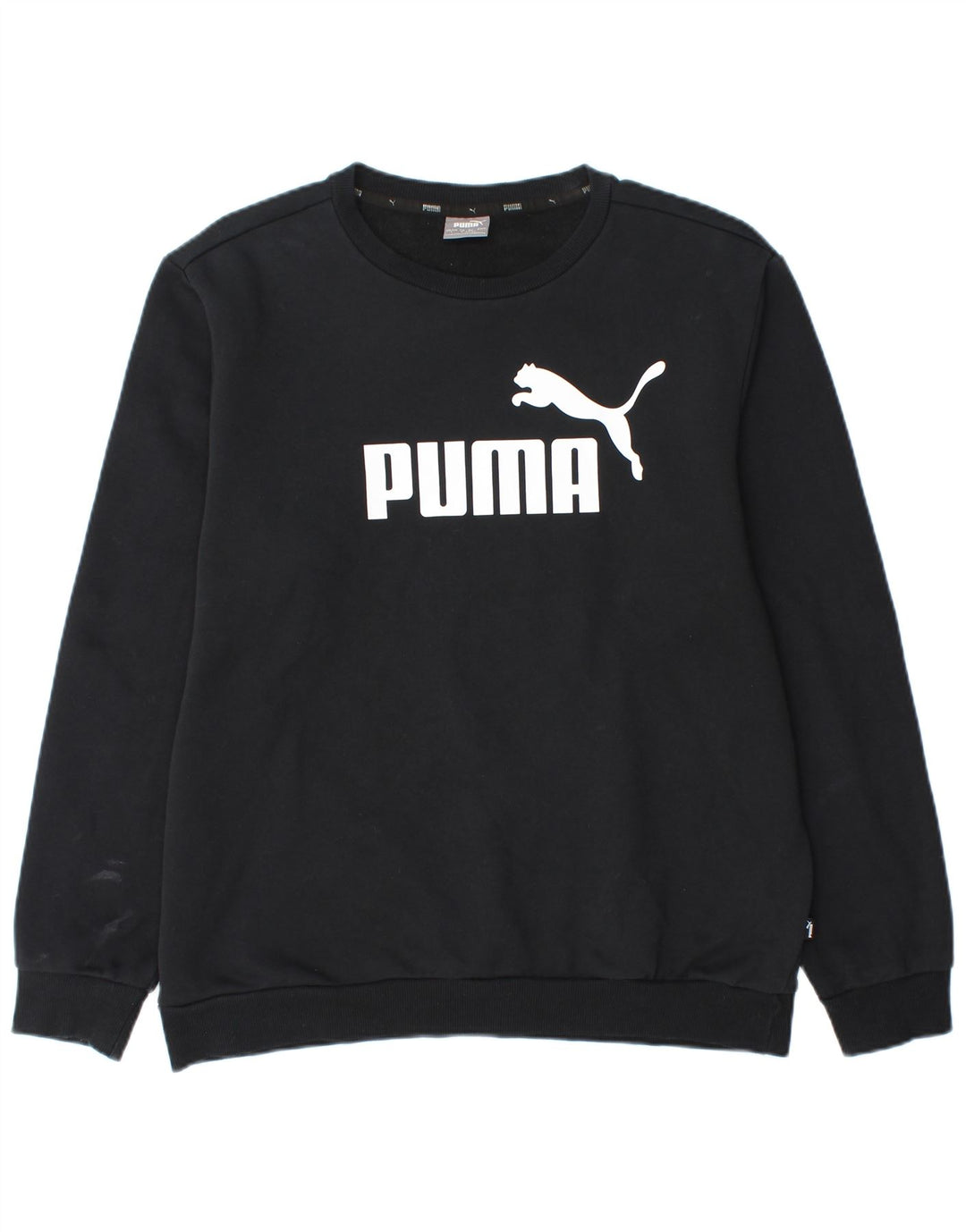 Puma Sweat-shirt graphique pour homme en coton noir Taille L