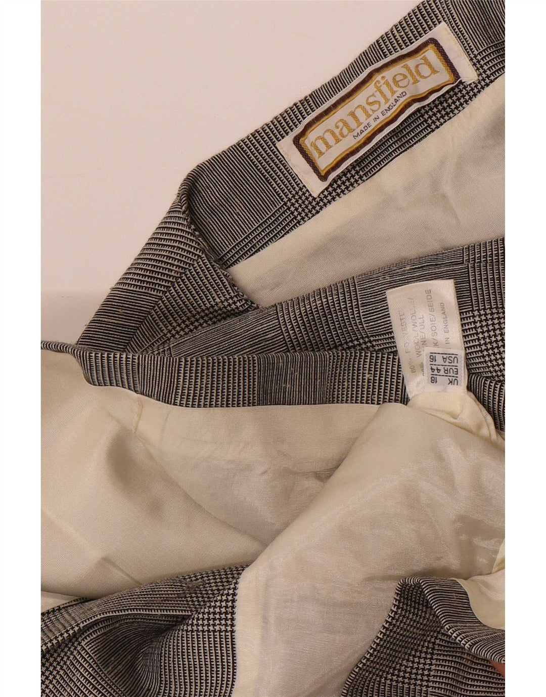 Mansfield Veste blazer à 6 boutons pour femme UK 18 XL Gris à carreaux Polyester
