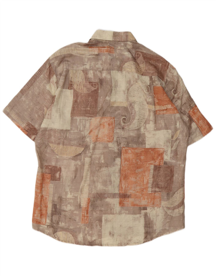 CANDA Chemise à manches courtes pour hommes Taille 42 16 1/2 Grand patchwork multicolore