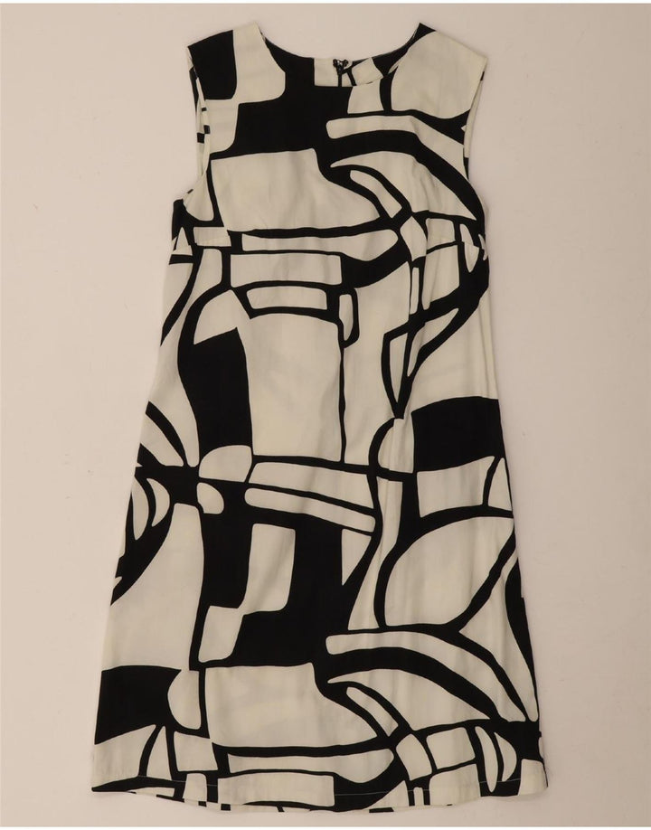 Desigual Robe trapèze sans manches à motif abstrait pour femme EU 38 Blanc moyen
