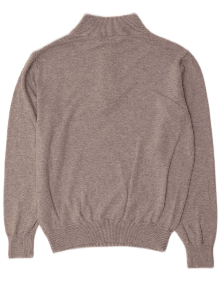 Calvin Klein Pull Col Zippé Homme Gris Moyen Coton