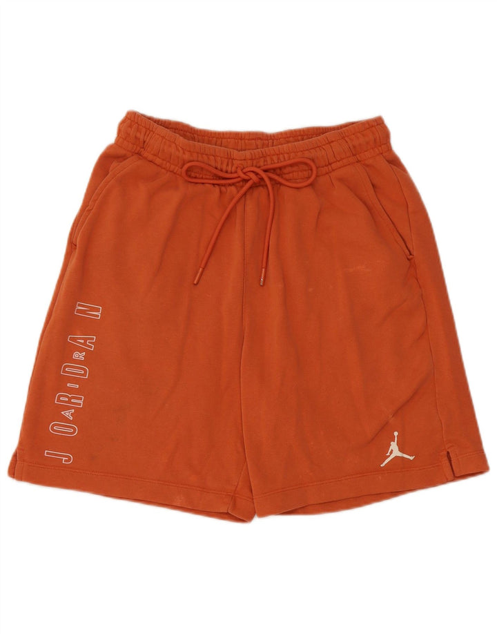 Jordan Short de sport graphique pour homme Petit coton orange
