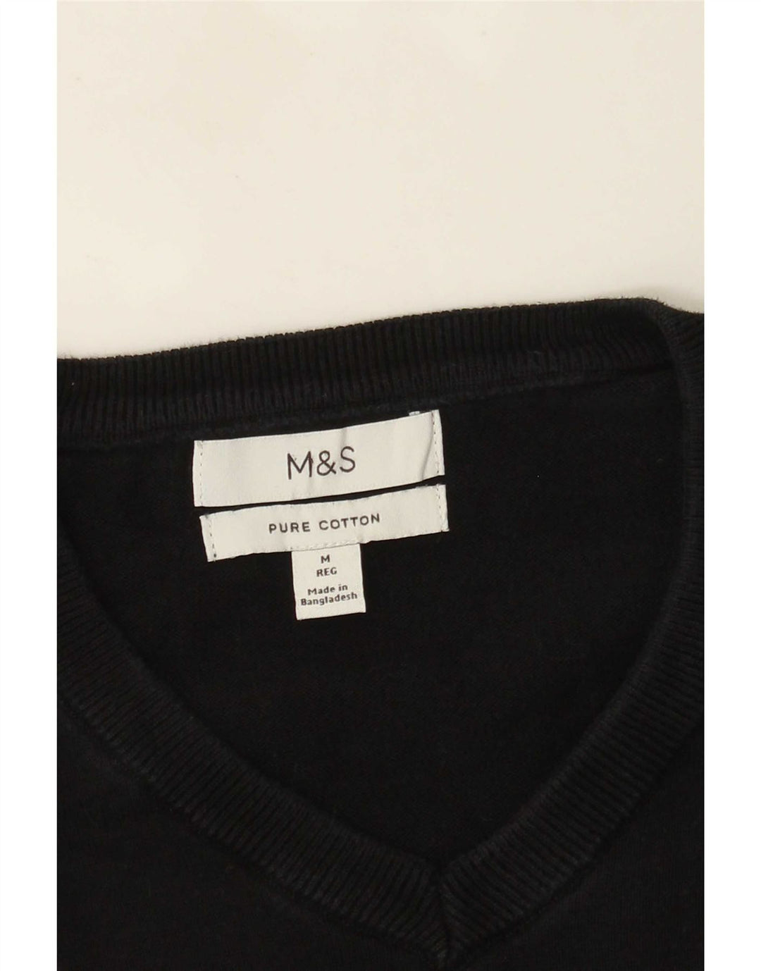 Marks & Spencer Pull col V Homme Noir Moyen Coton