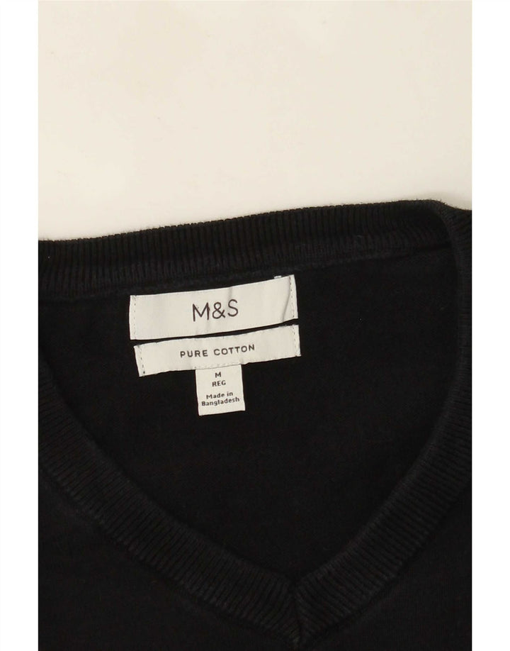 Marks & Spencer Pull col V Homme Noir Moyen Coton