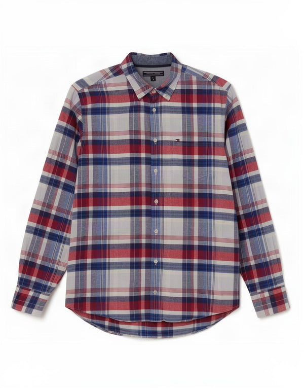 Tommy Hilfiger Chemise Homme Bleu Moyen Carreaux Coton