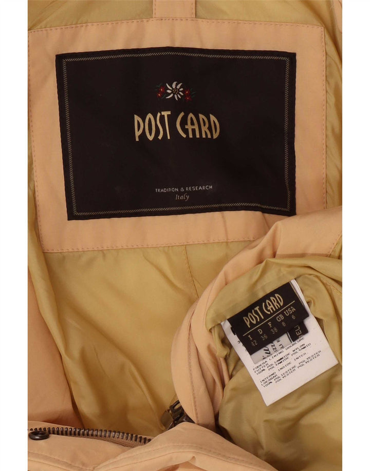 Post Card Manteau rembourré surdimensionné pour femme UK 8 Petit coton beige